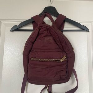 Herschel Burgundy Backpack with Gold Accents